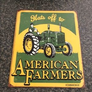Metal tractor sign